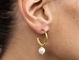 रोज़ाना पहनें मोती घेरा कान की बाली 25mm स्टेनलेस स्टील ड्रॉप कान की बाली